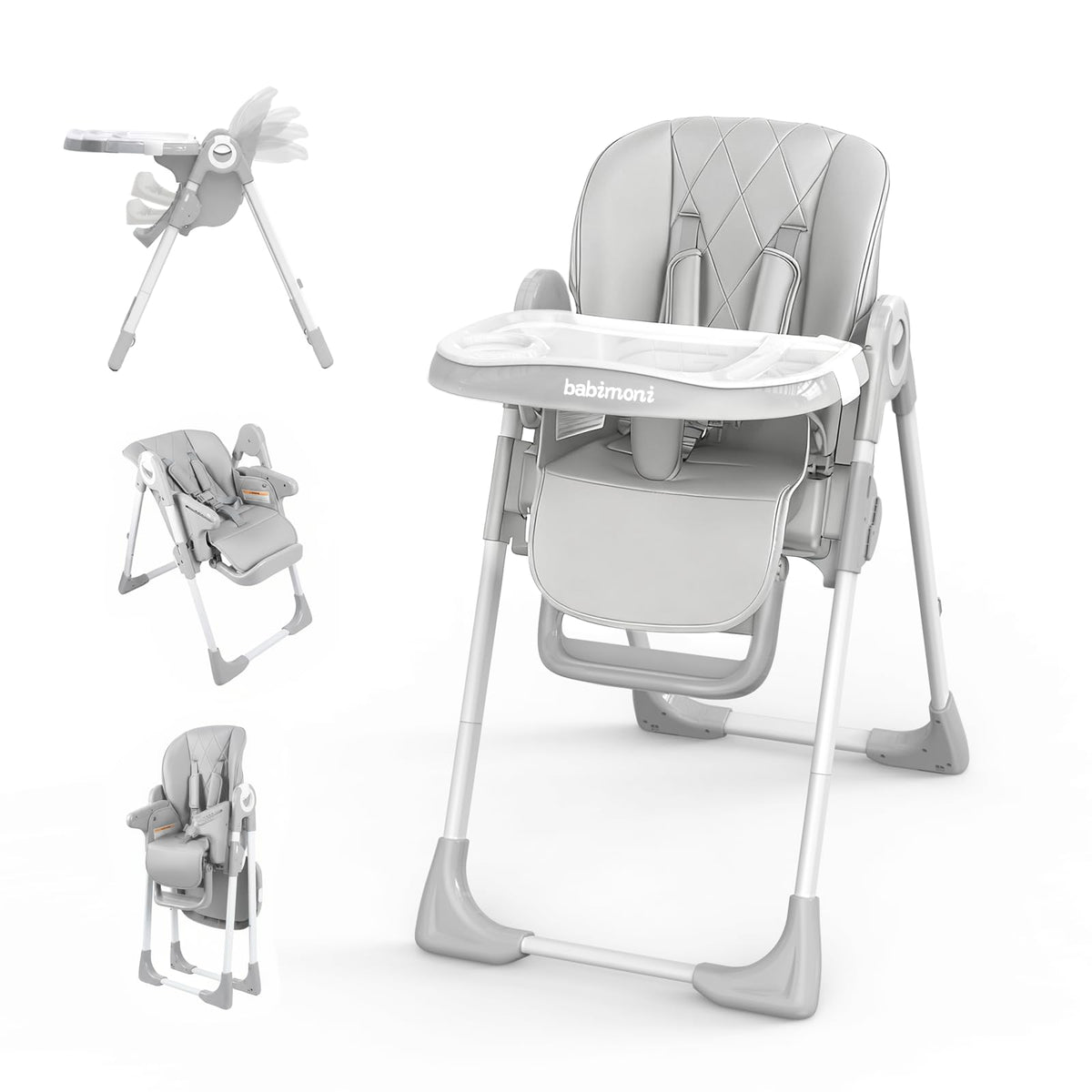 babimoni Baby High Chair, Foldable Feeding Chair for Babies & Toddlers