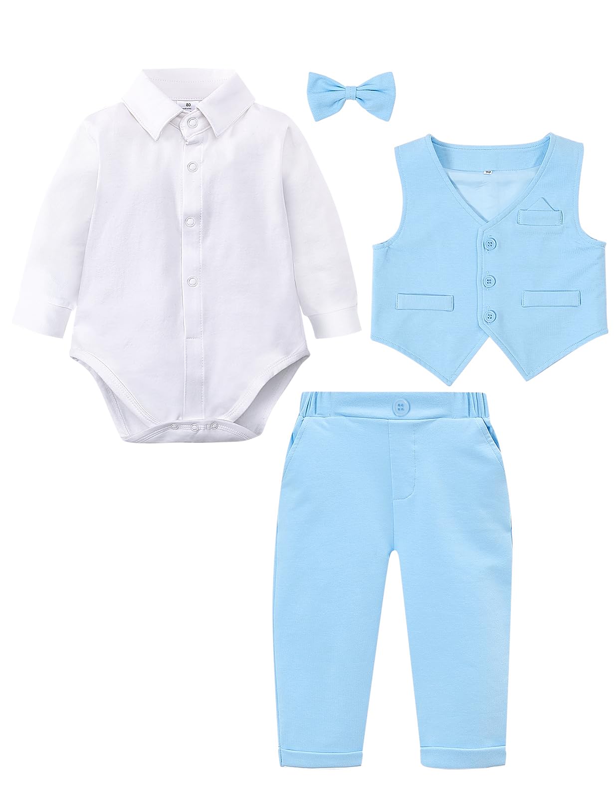 Baby Boys Easter Outfit Wedding Infant Dress Suit Sky Blue 9-12 Months