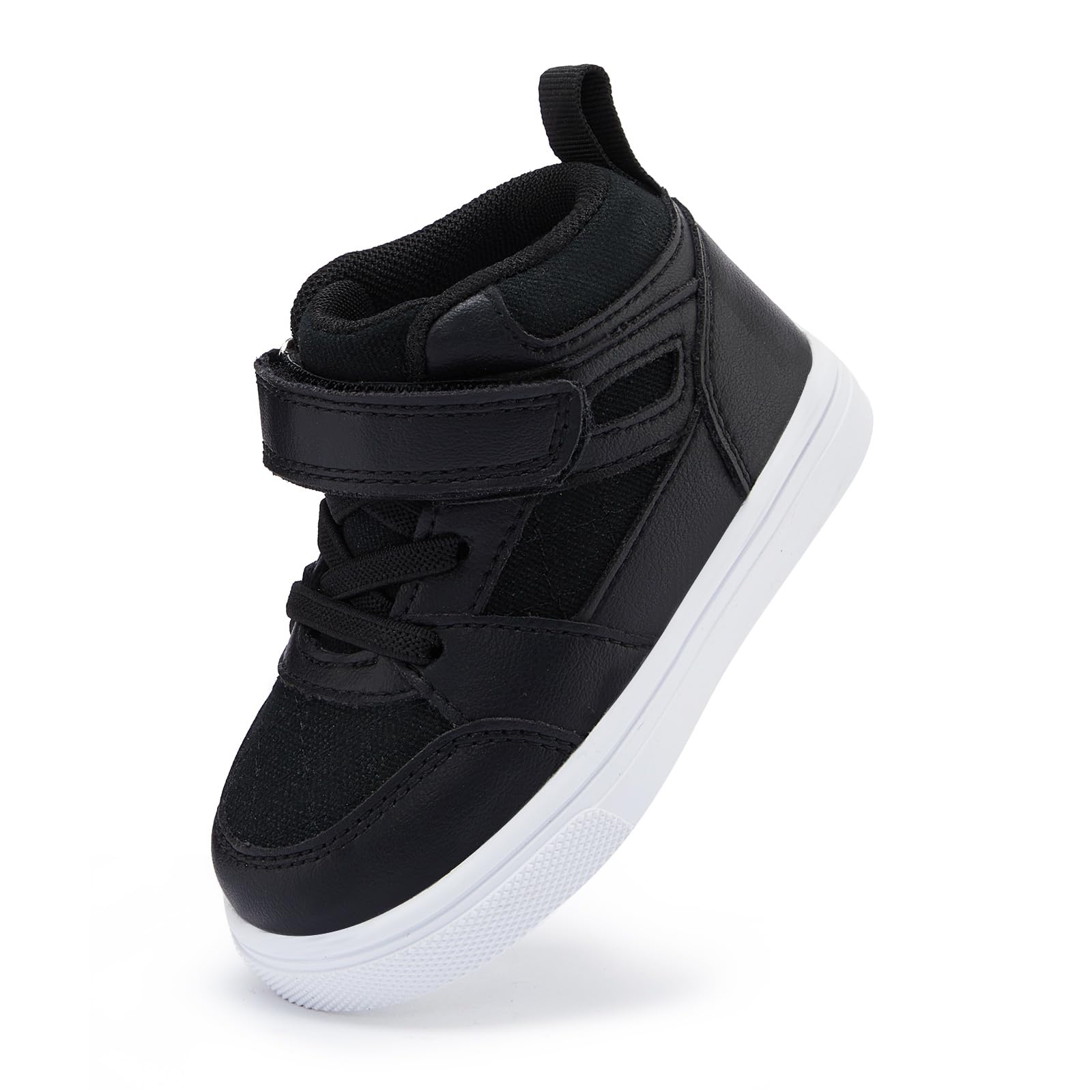 BMCiTYBM Baby High Top Sneakers Toddler Walking Shoes Unisex Black Size 6