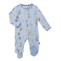 Magnetic Me Boys Modal Magnetic Baby Footie Pajamas | Silky Soft Modal Fabric | Ready Jet Go | 0-3 Months