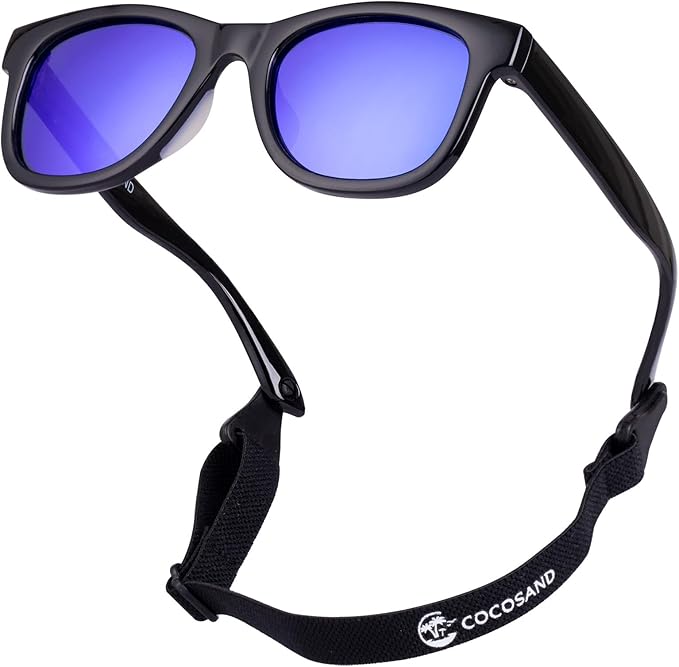 COCOSAND Flexible Baby Sunglasses with Strap Polarized UV Protection for Toddler Infant Newborn Boy Girl Age 0-24 Months
