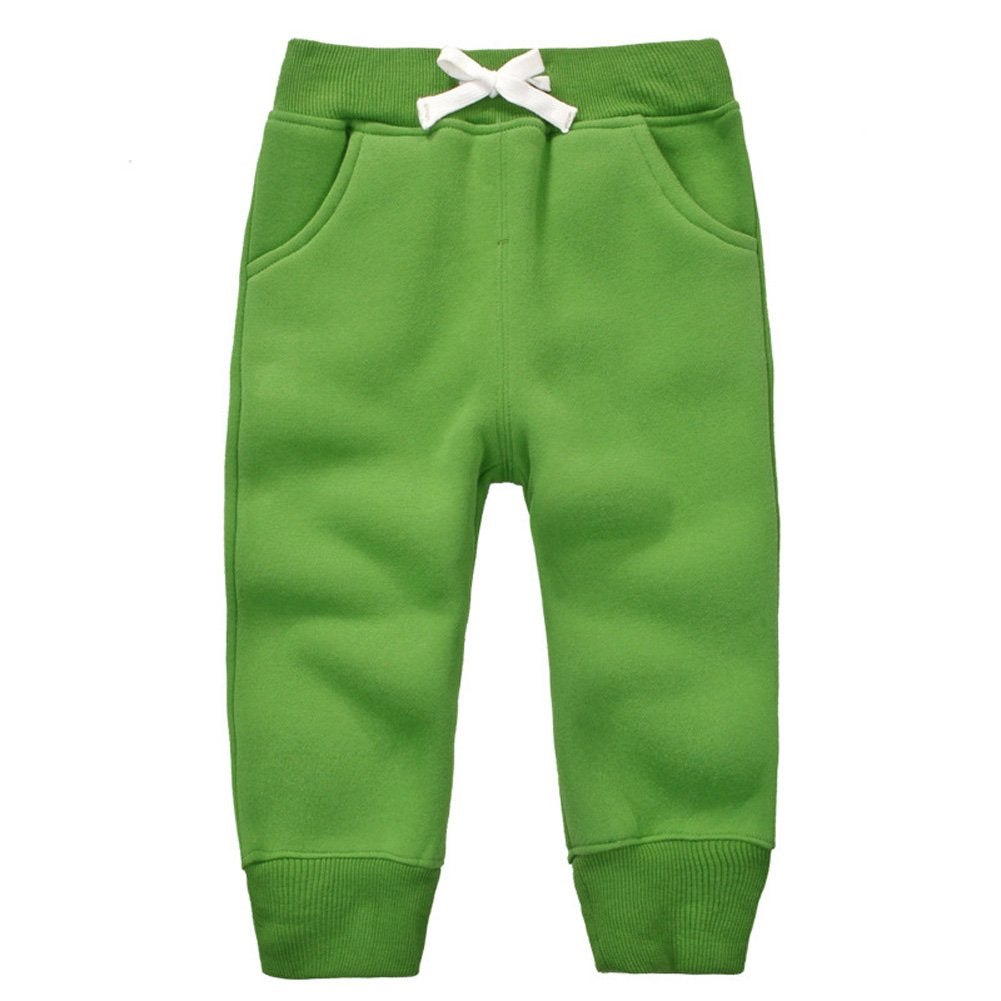 CuteOn Unisex Toddler Jogger Pants Kids Cotton Elastic Waist Winter Baby Sweatpants Pants 4Years Blue