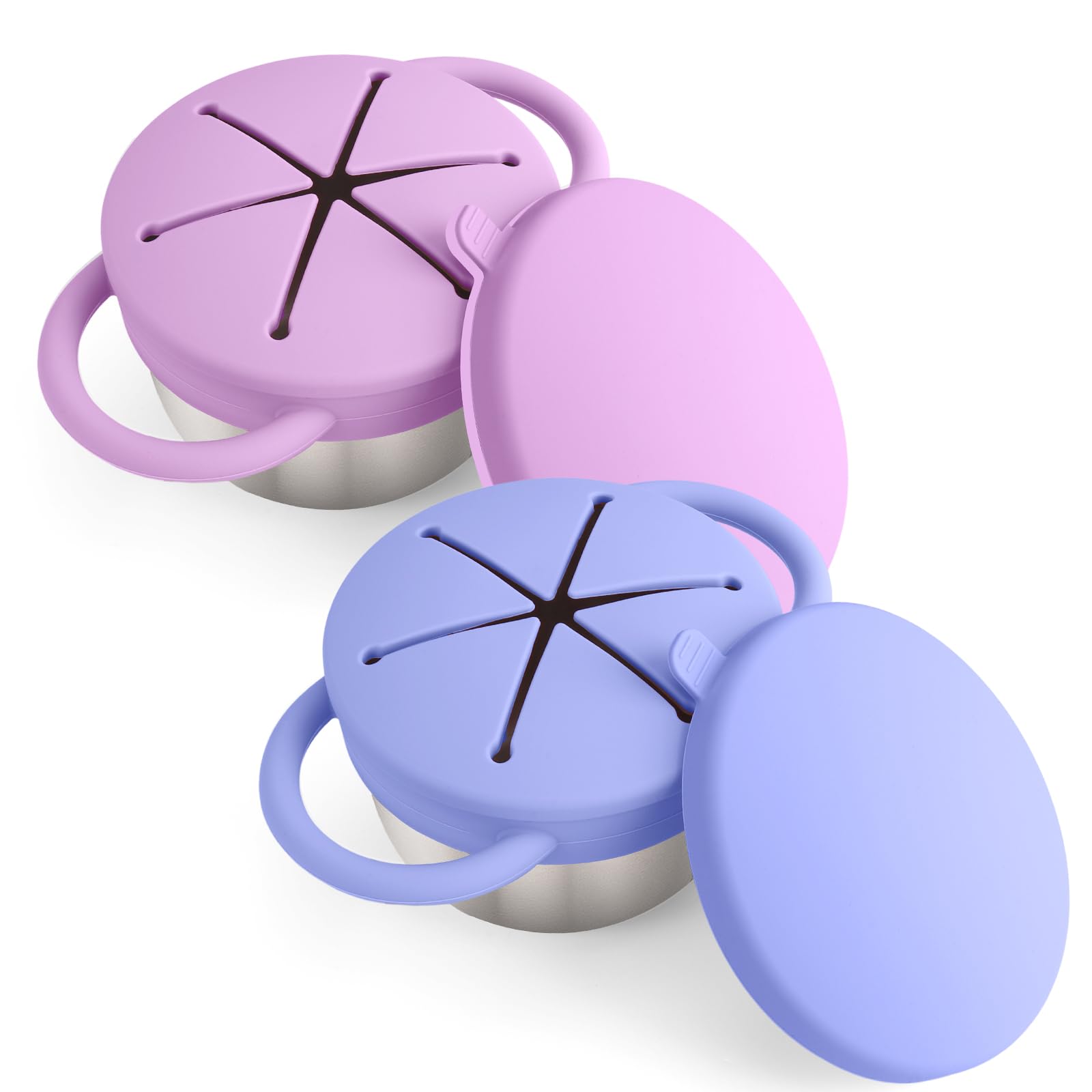 Mity rain 2PCS Stainless Steel Snack Containers for Toddlers