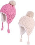LANGZHEN Toddler Kids Infant Winter Hat,Earflap Knit Warm Cap Fleece Lined Beanie for Baby Boys Girls