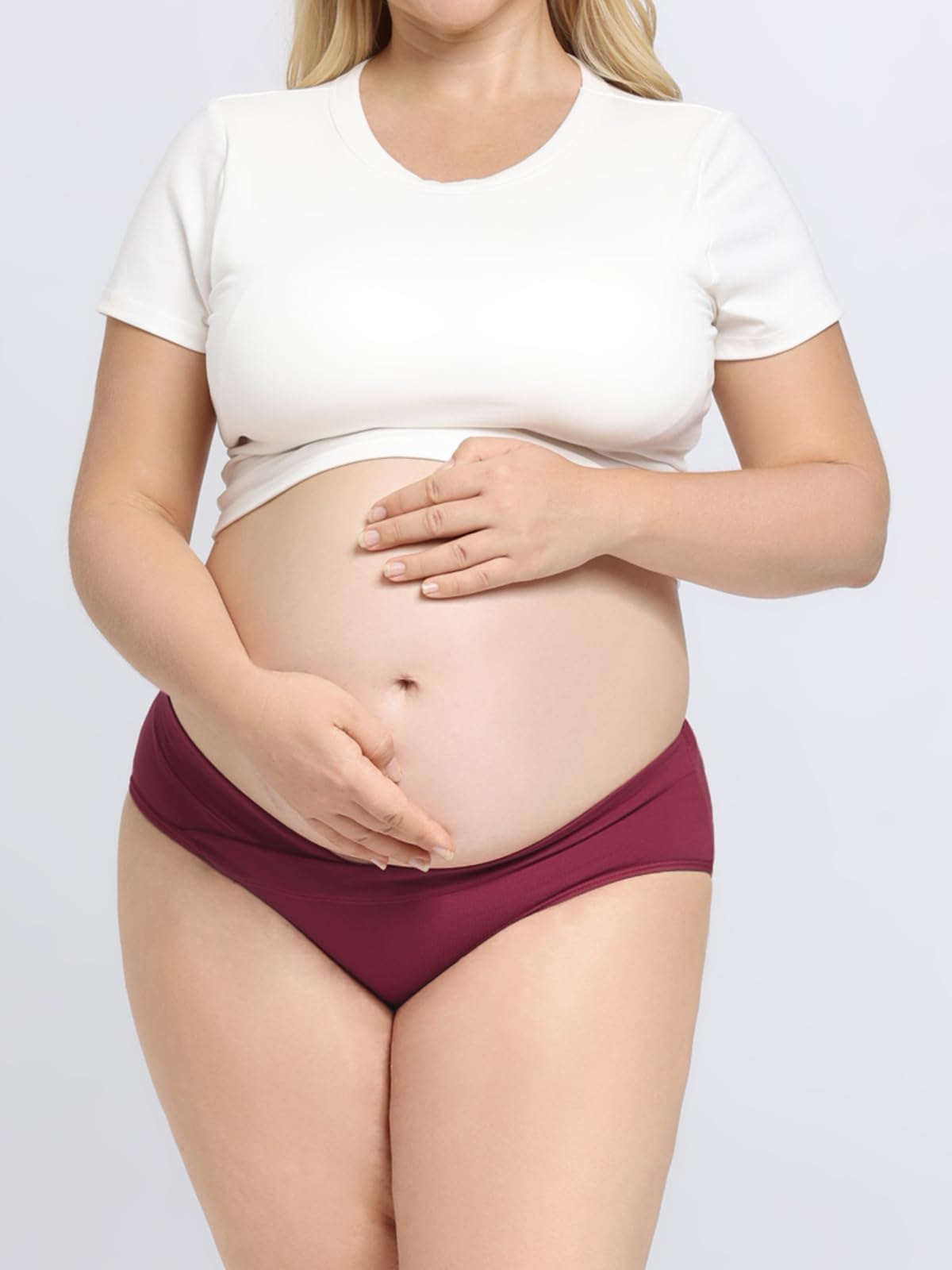 Angelhood 6 Pack Womens Cotton Maternity Underwear,Healthy Maternity Pregnancy Panties Postpartum Mother Under Bump Underwear