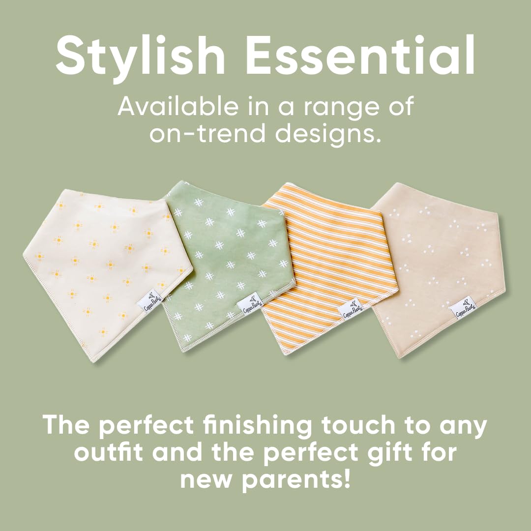 Copper Pearl Baby Bibs for Baby Boy or Girl – Bandana Drool Bibs for Teething, Absorbent Bibs for Eating, Newborn to Toddler, 4 Pack, Santa Fe