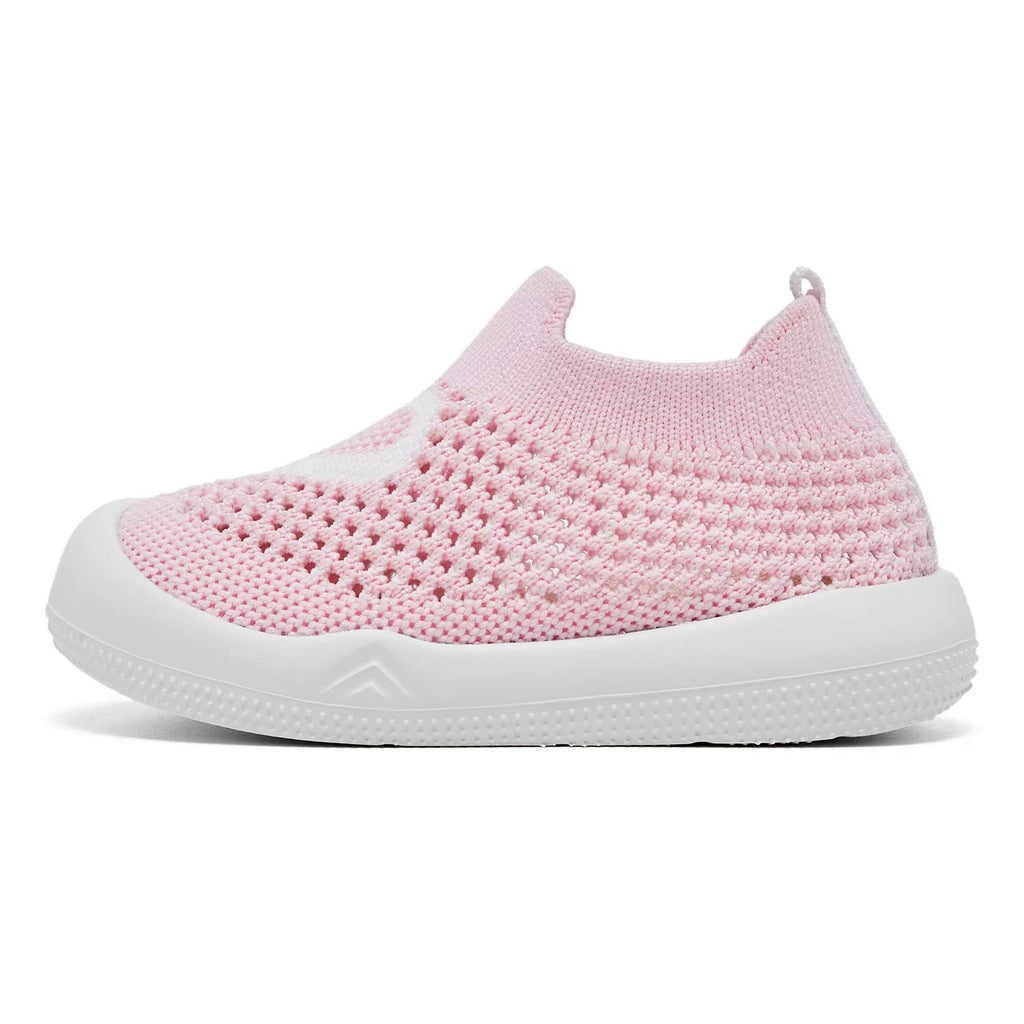 Baby Shoes Girls Boys Baby Sock Shoes with Non Slip Soft Rubber Sole Infant First Walking Sneaker Toddler Slipper Lightweight 18-24 Months Pink Heart
