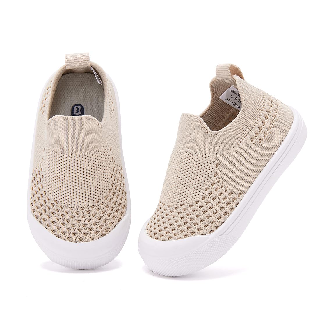 BMCiTYBM Toddler Walking Shoes Baby Boy Girl Barefoot Sneakers Camel Size 7