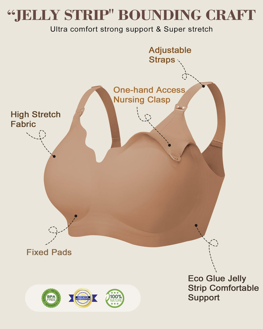As Fairy Wireless Seamless Pumping Bra Hands Free Nursing Bra Wirefree Comfort Wearable Breast Pump Bra Regular Plus Size (Coral Pink S Plus)