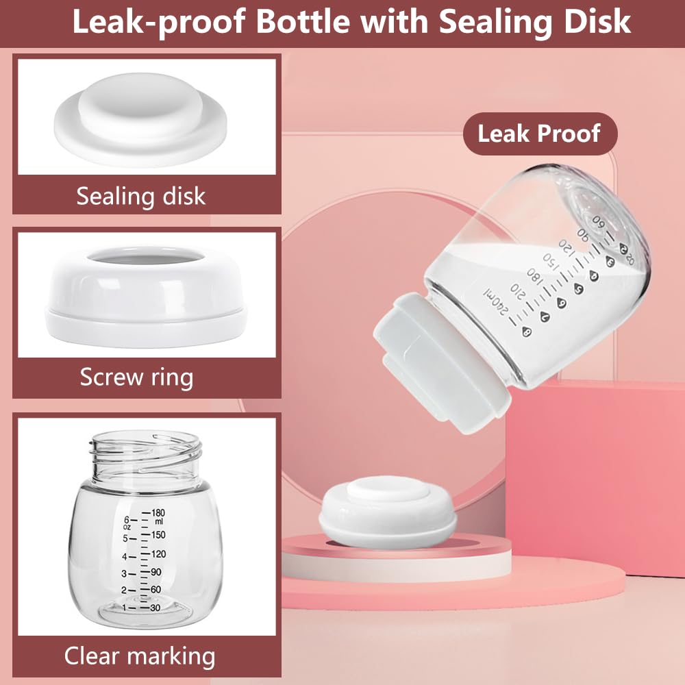 Full Breast Pump Parts with 21mm Oval Soft Rim Flanges and Wide-Mouth Base Connector for Spectra S2 S1 9 Plus SG, Medela, Lansinoh Pumps, Include Flange, Valve, Backflow Protector, Tubing and Bottle