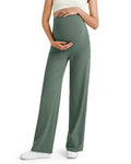 G4Free Maternity Yoga Pants Athletic Stretchy,Gray Sage,XXL,Petite