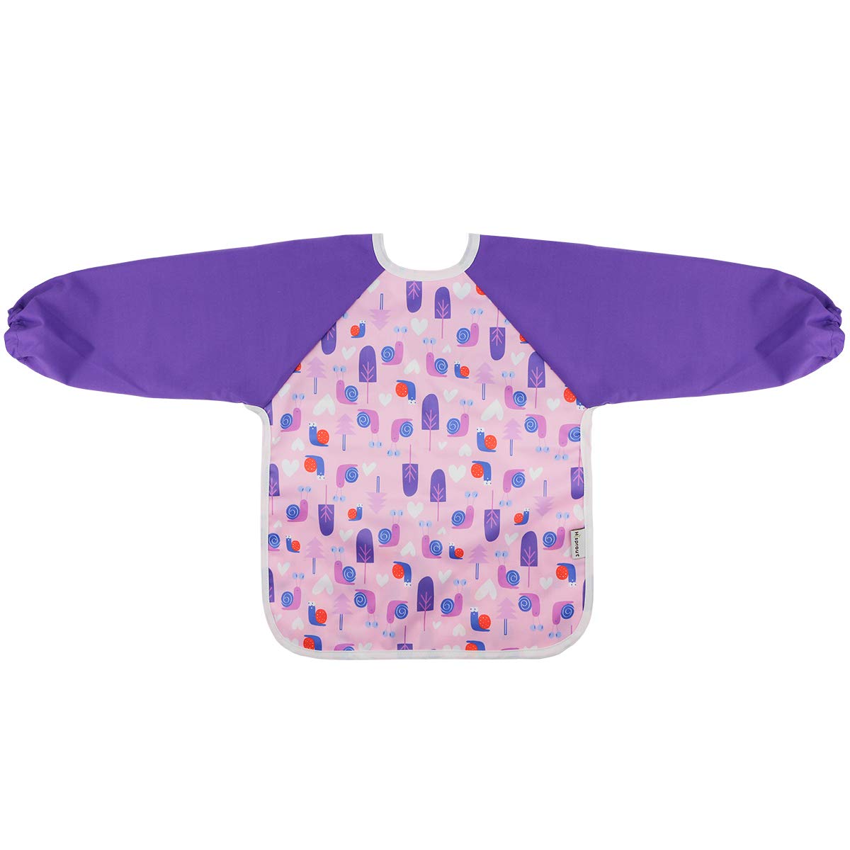 Hi Sprout Infant Toddler Baby Waterproof Sleeved Bib, Bib with Sleeves&Pocket, 6-24 Months (Snails)