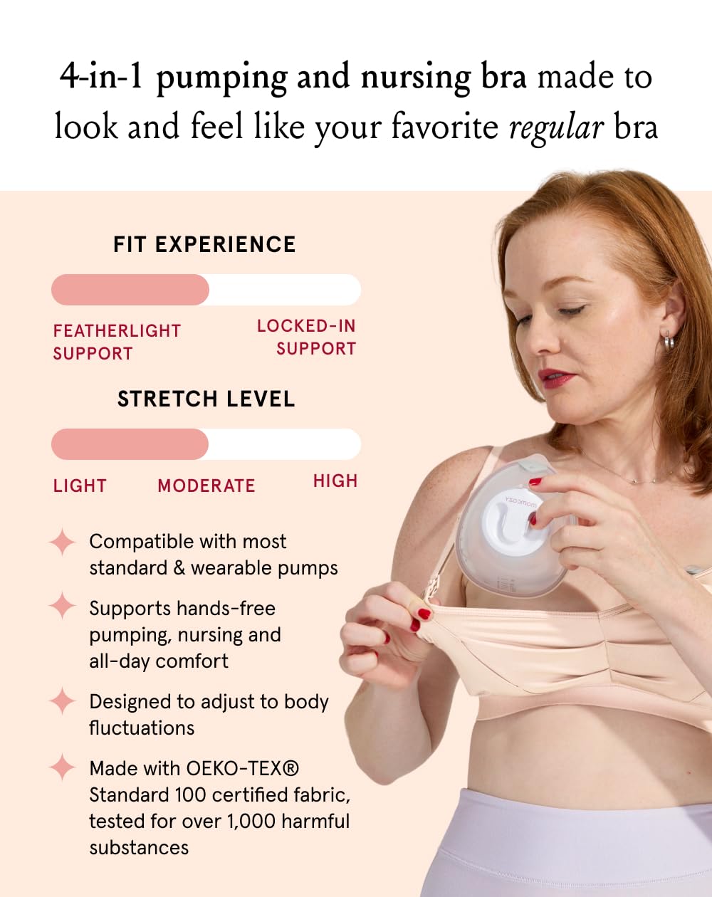 Bodily Do Anything Nursing Bra for Breastfeeding & Hands-Free Pumping, S