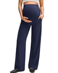 G4Free Maternity Work Clothes Pregnancy Pants for Yoga,Royal Blue,S,Tall