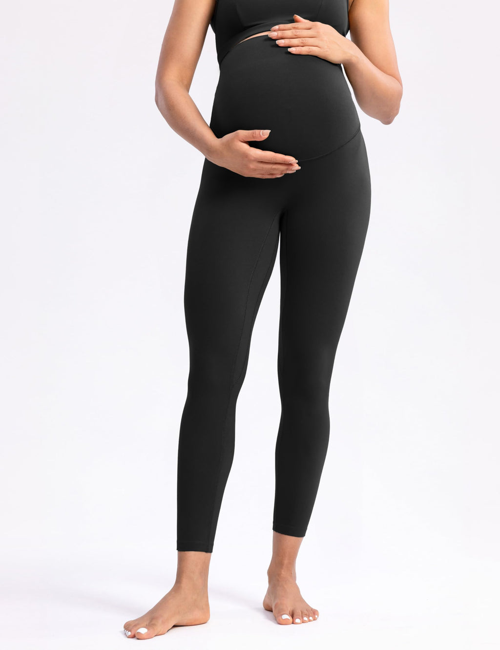 POSHDIVAH Creamluxe Maternity Leggings 25" Black X-Large