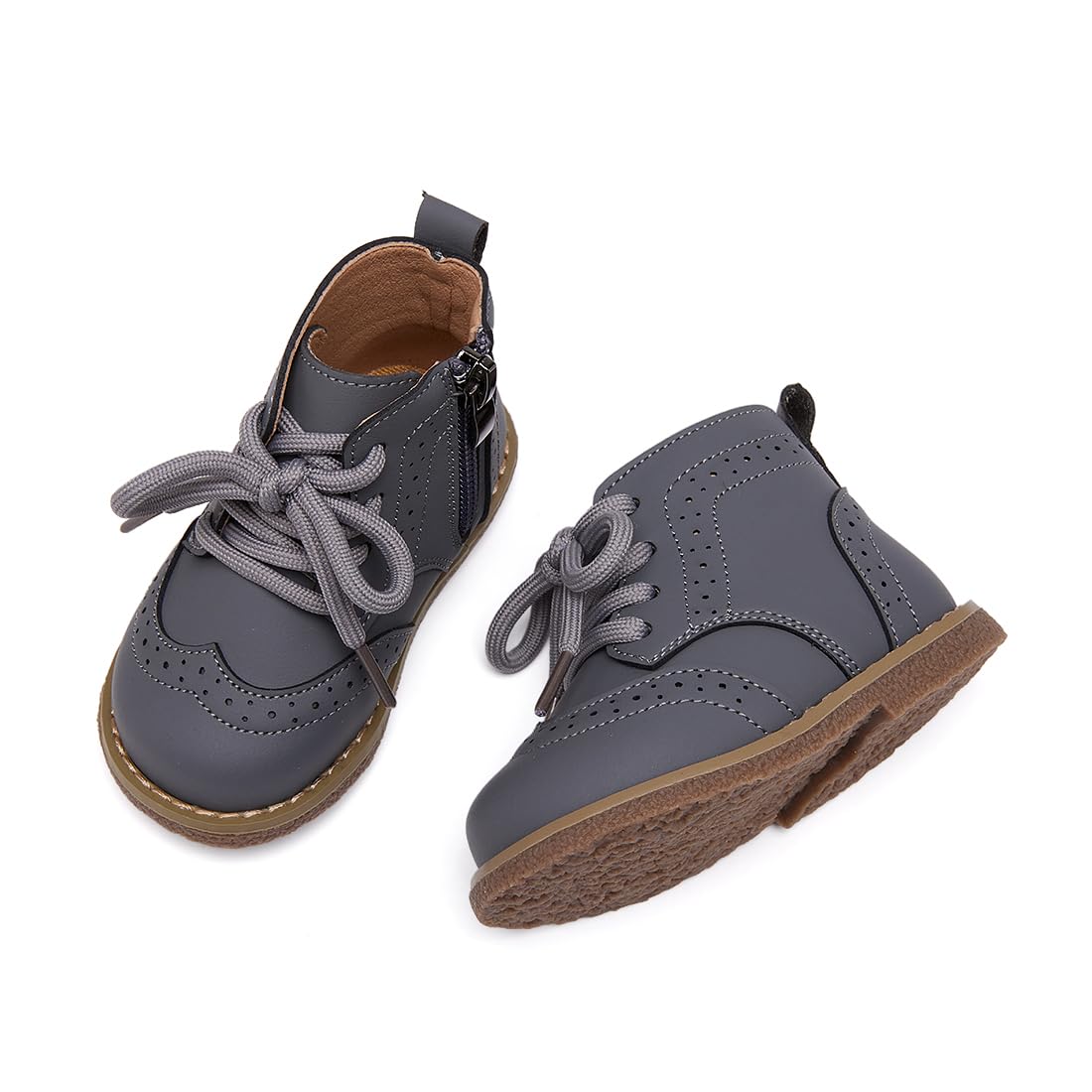 BMCiTYBM Toddler Boys Girls Boots Oxford Shoes for All Seasons 2-2.5 Years Grey Size 7 Toddler