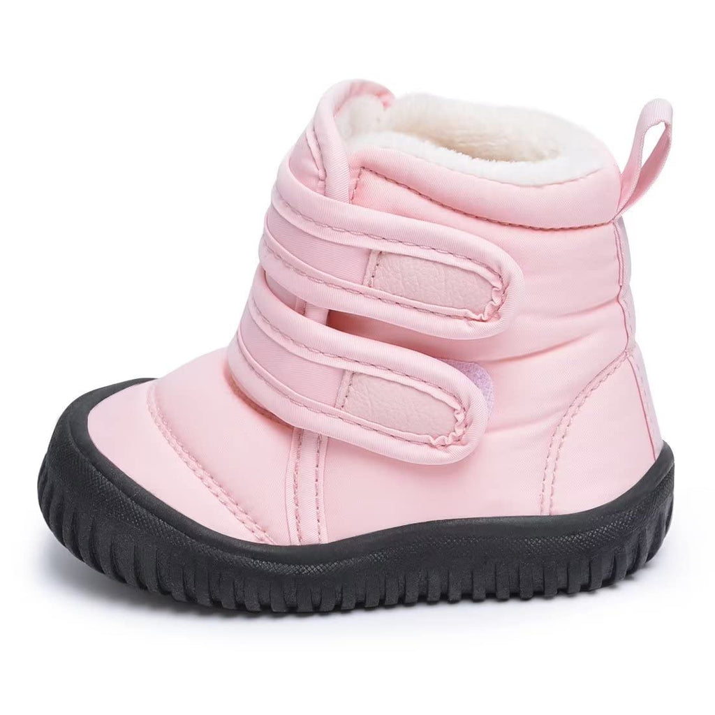 BMCiTYBM Baby Snow Boots Boys Girls Winter Infant Shoes Non Slip 6 9 12 18 24 Months Faux Fur Pink Size 18-24 Months Toddler