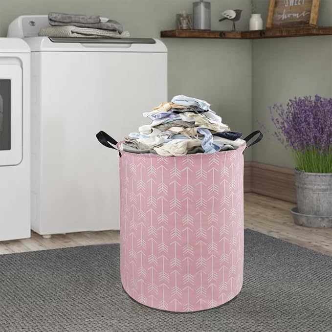 Round Laundry Hamper Storage Basket Laundry Organizer Hamper Storage Bins Clothes and Toys Box Nursery Hamper Gift Basket For Kids with Handles