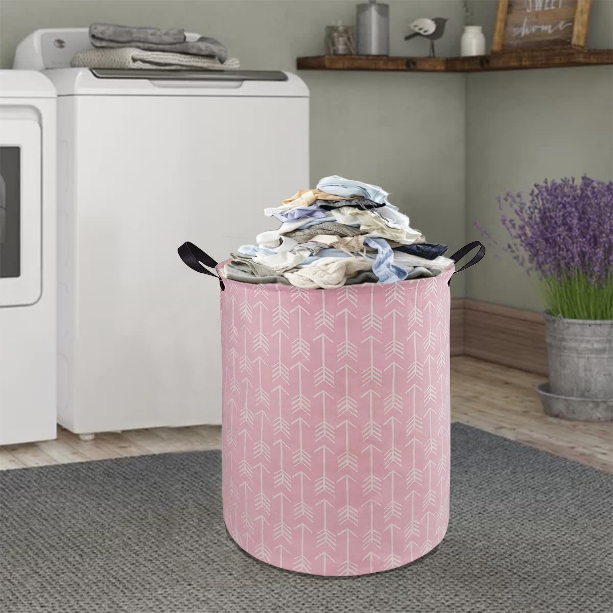 DUYIY Kids Laundry Hamper Storage Basket Laundry Organizer Hamper Storage Bins Clothes Box Nursery Hamper Gift Basket with Handles (Arrow)
