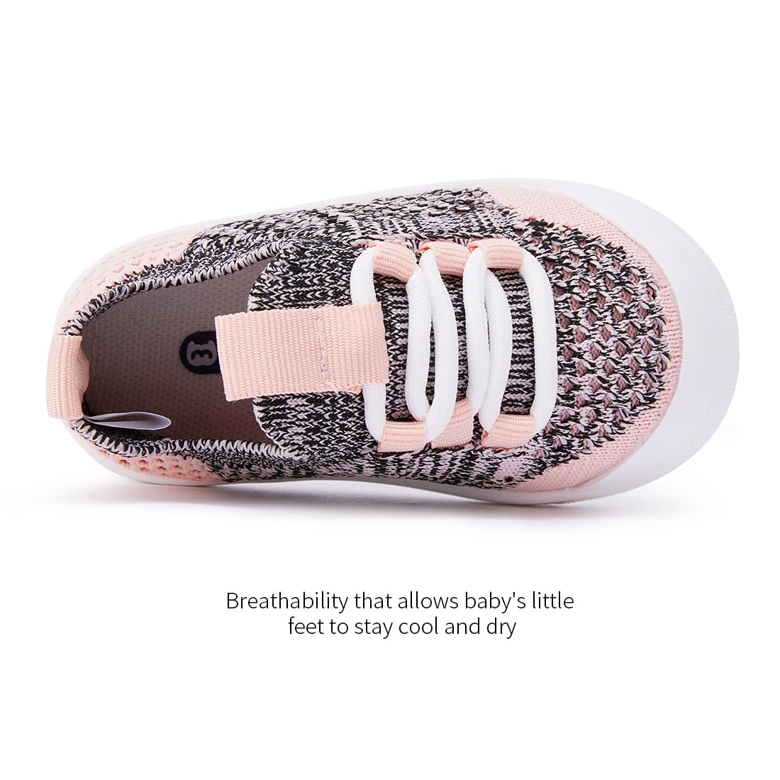 BMCiTYBM Baby Shoes Boys Girls Barefoot First Walking Shoes Breathable Mesh Walker Sneakers Tennis Outdoor Indoor Slip On 18-24 Months Toddler Pink Size 6 Toddler