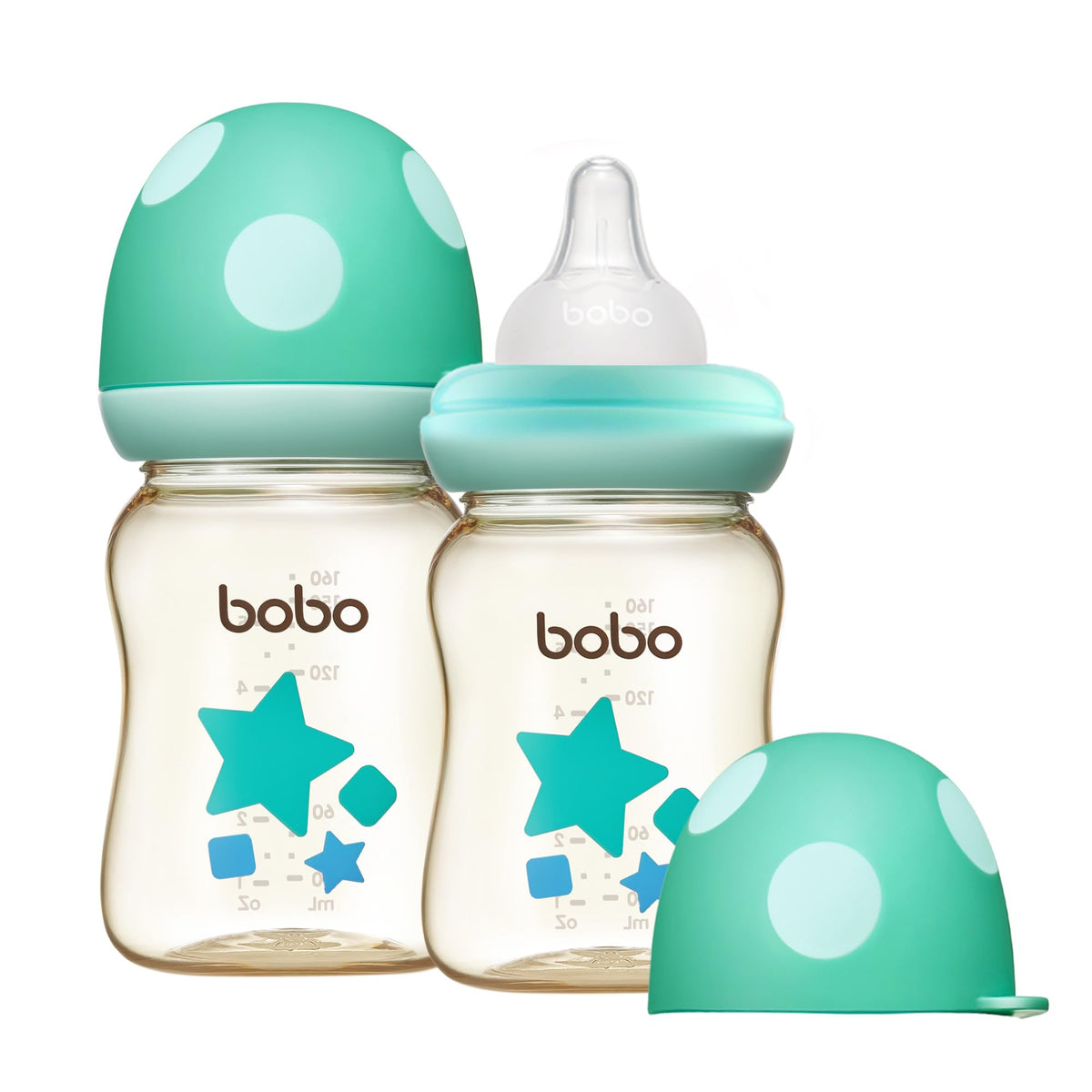 YOHKOH PPSU Baby Bottle Wide Neck, Newborn Anti-Colic Baby Bottle with Natural Response Nipple, Streamlined Body, Easy to Clean (8.8oz (Pack of 2), Red)