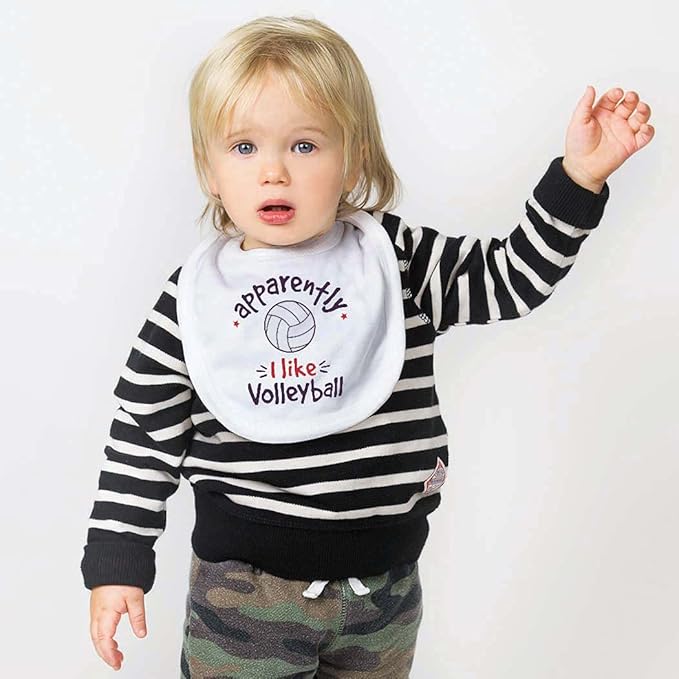 ChalkTalkSPORTS Volleyball Baby & Infant Bibs | Soft Microfiber Volleyball Baby Bibs