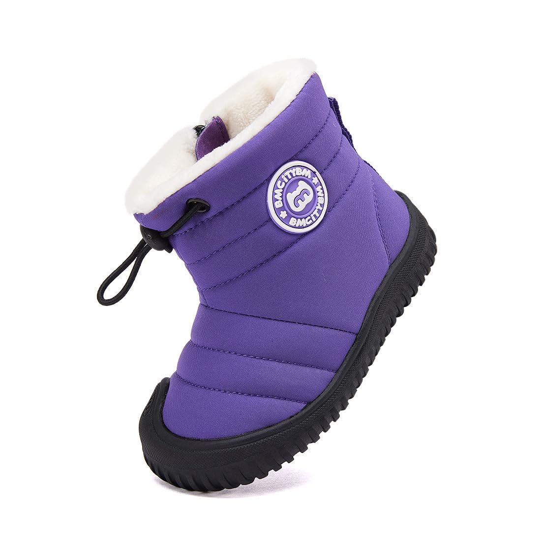 BMCiTYBM Toddler Baby Snow Boots Winter Shoes Boys Girls Cold Weather Baby Faux Fur Shoes 3-3.5 Years Purple Size 9 Toddler