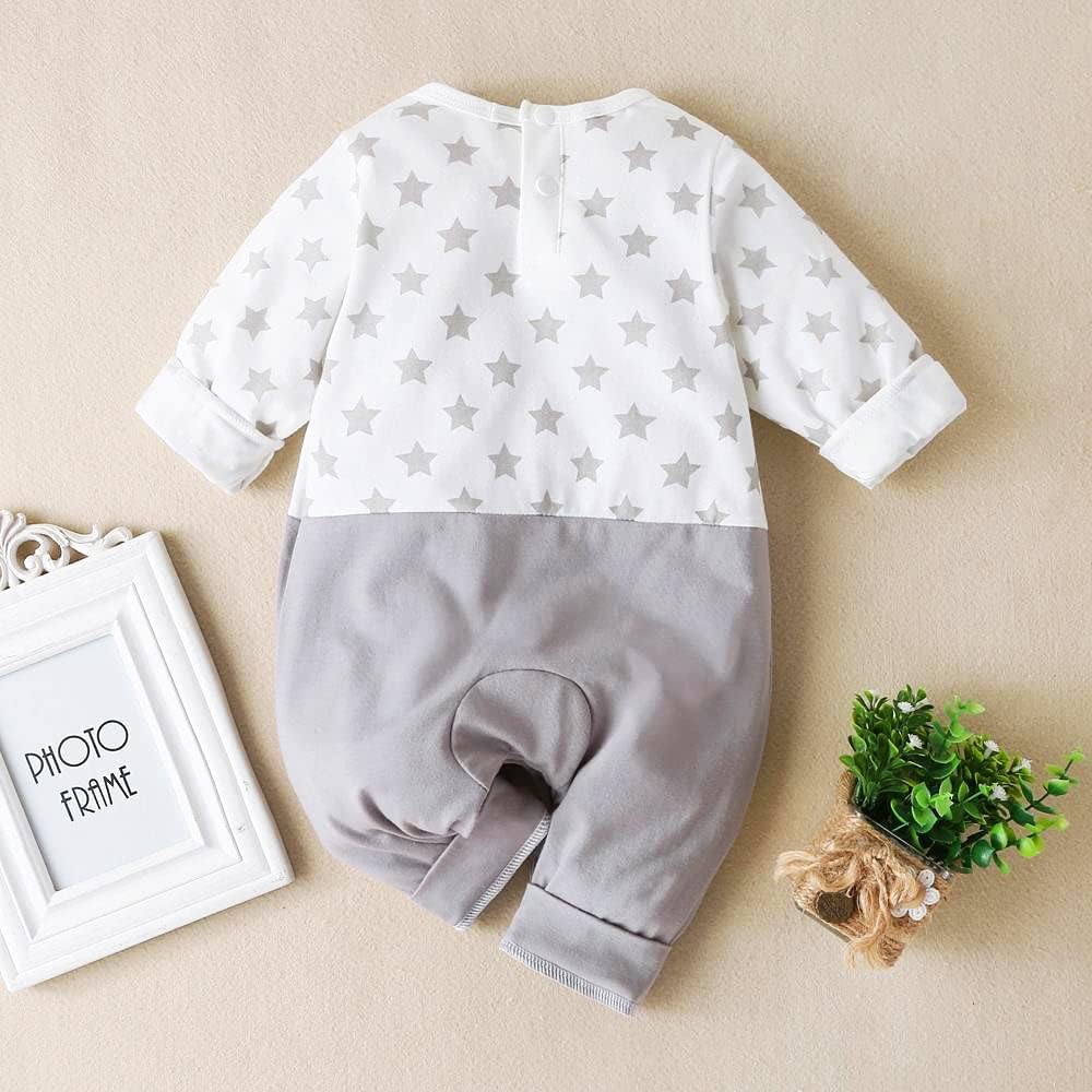 Aoswep - All Over Star with Elephant Printed Jumpsuit Baby girl bodysuit (6-9 Months)