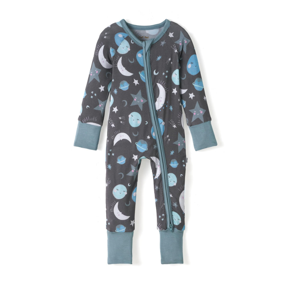 Little Sleepies Baby Pajamas, Blue To the Moon & Back, 0-3M