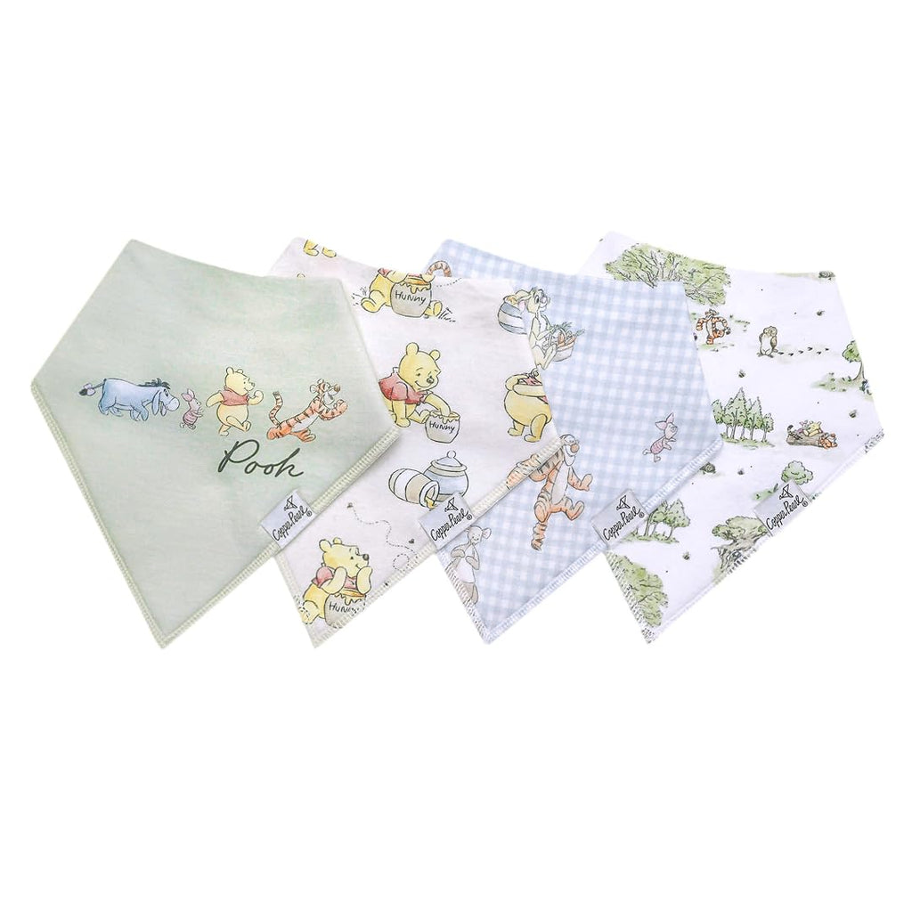 Copper Pearl Baby Bibs for Baby Boy or Girl – Bandana Drool Bibs for Teething, Absorbent Bibs for Eating, Newborn to Toddler, 4 Pack, Hundred Acre Wood