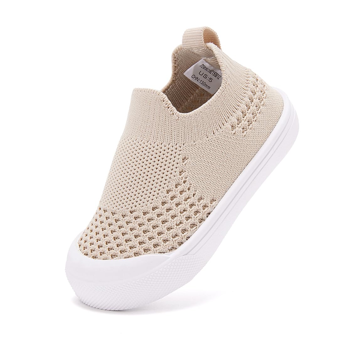 BMCiTYBM Toddler Walking Shoes Baby Boy Girl Barefoot Sneakers Camel Size 7
