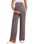G4Free Maternity Fleece Pants Pregnancy Yoga Sweatpants,Taupe,S,Regular