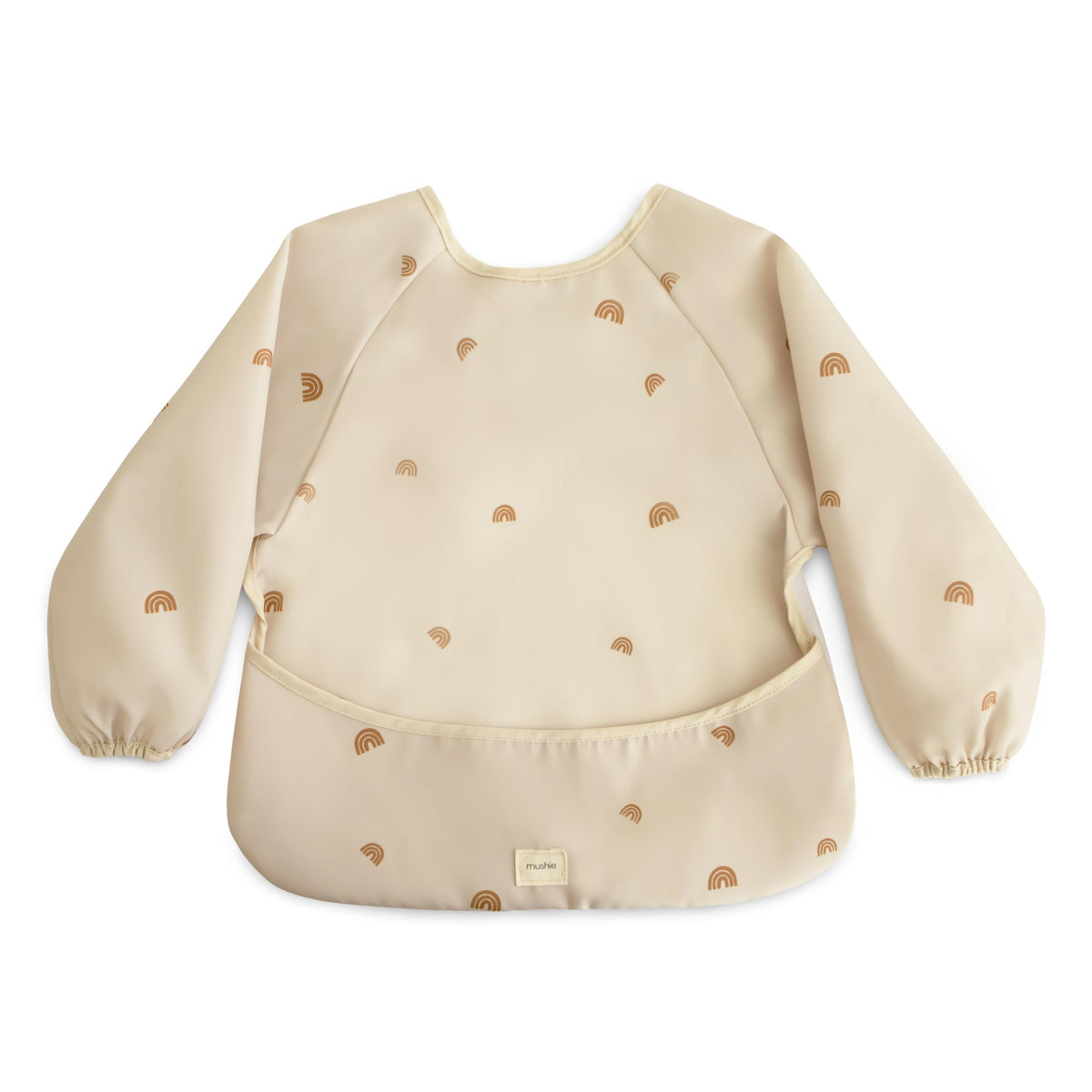 mushie Long Sleeve Baby Bib | Water Resistant Adjustable Fit (Sun)