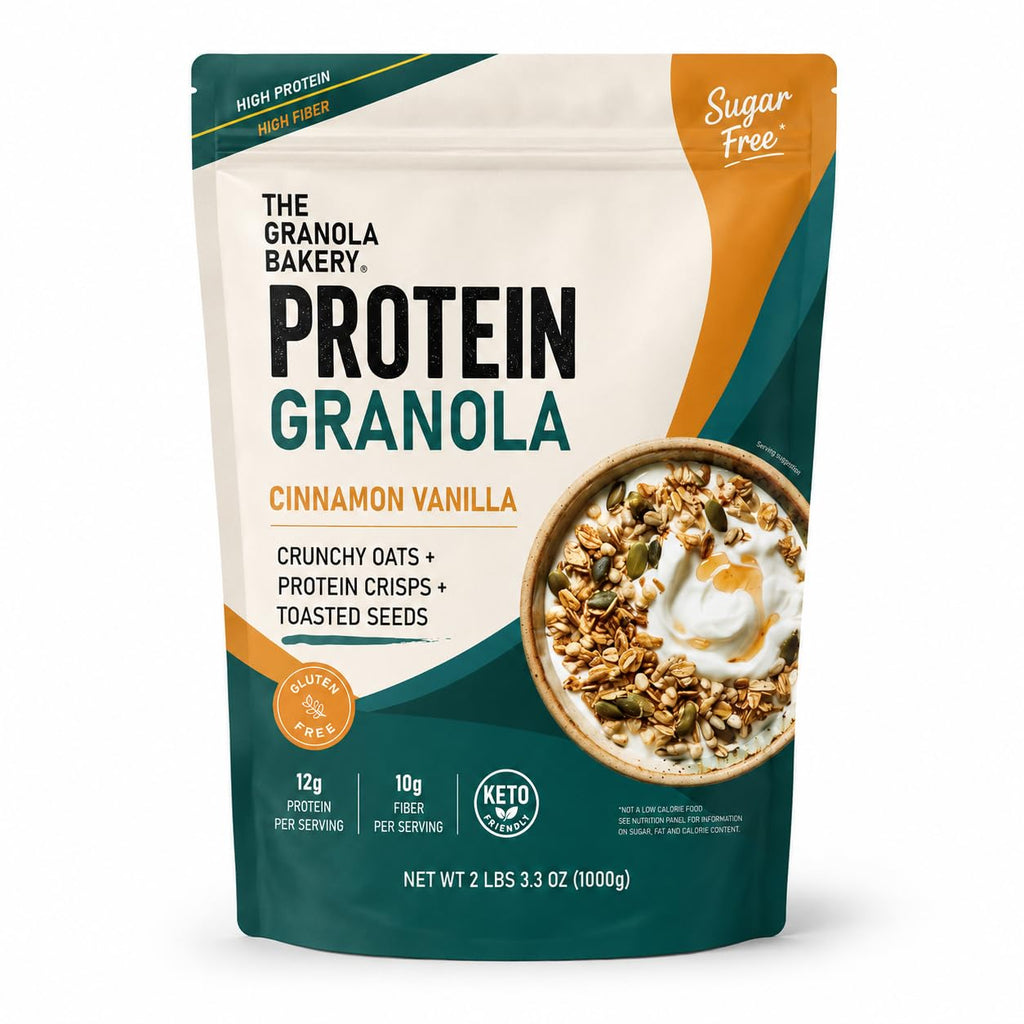 TGB Cinnamon Granola Cereal, 10g Protein, 10g Fiber, Sugar Free, 2.2lb Bag