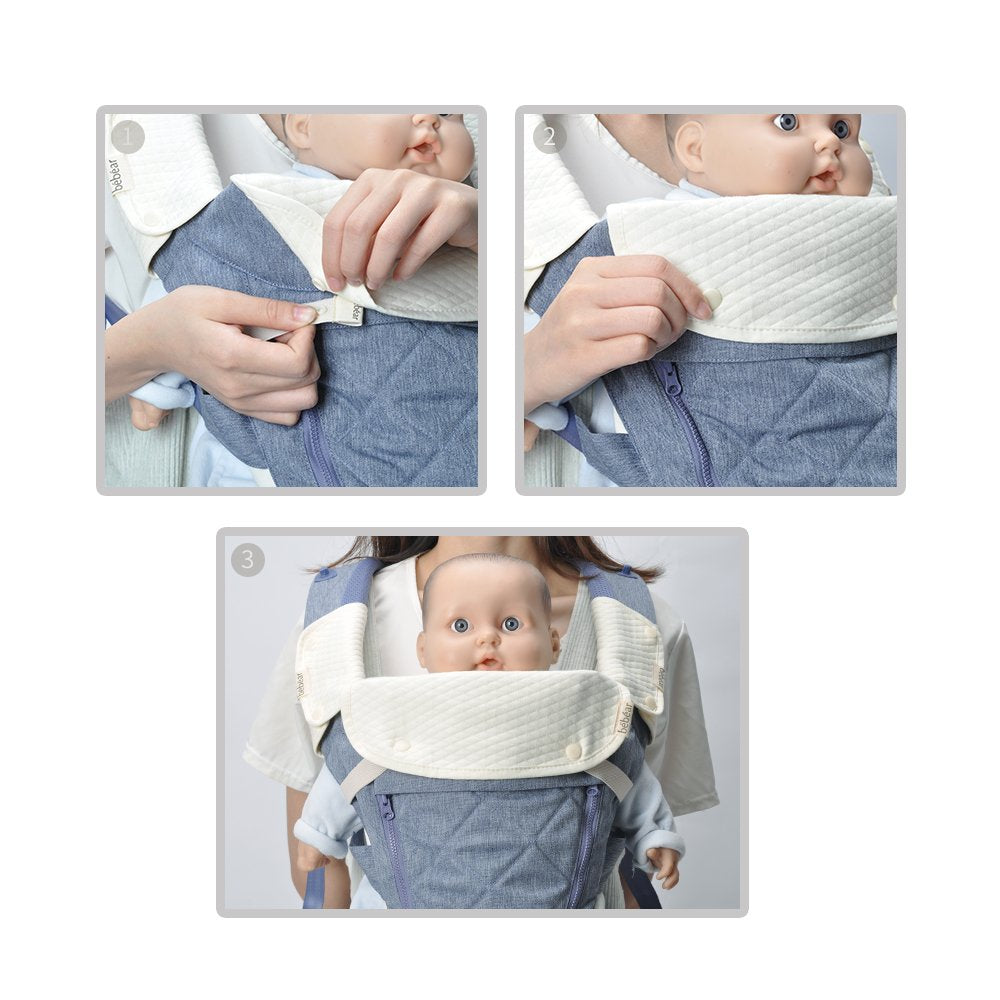 Bebamour Drool and Teething Reversible Cotton Pad For All Carry Positions Baby Carrier White Drool Bib For Boys & Girls(Flower)
