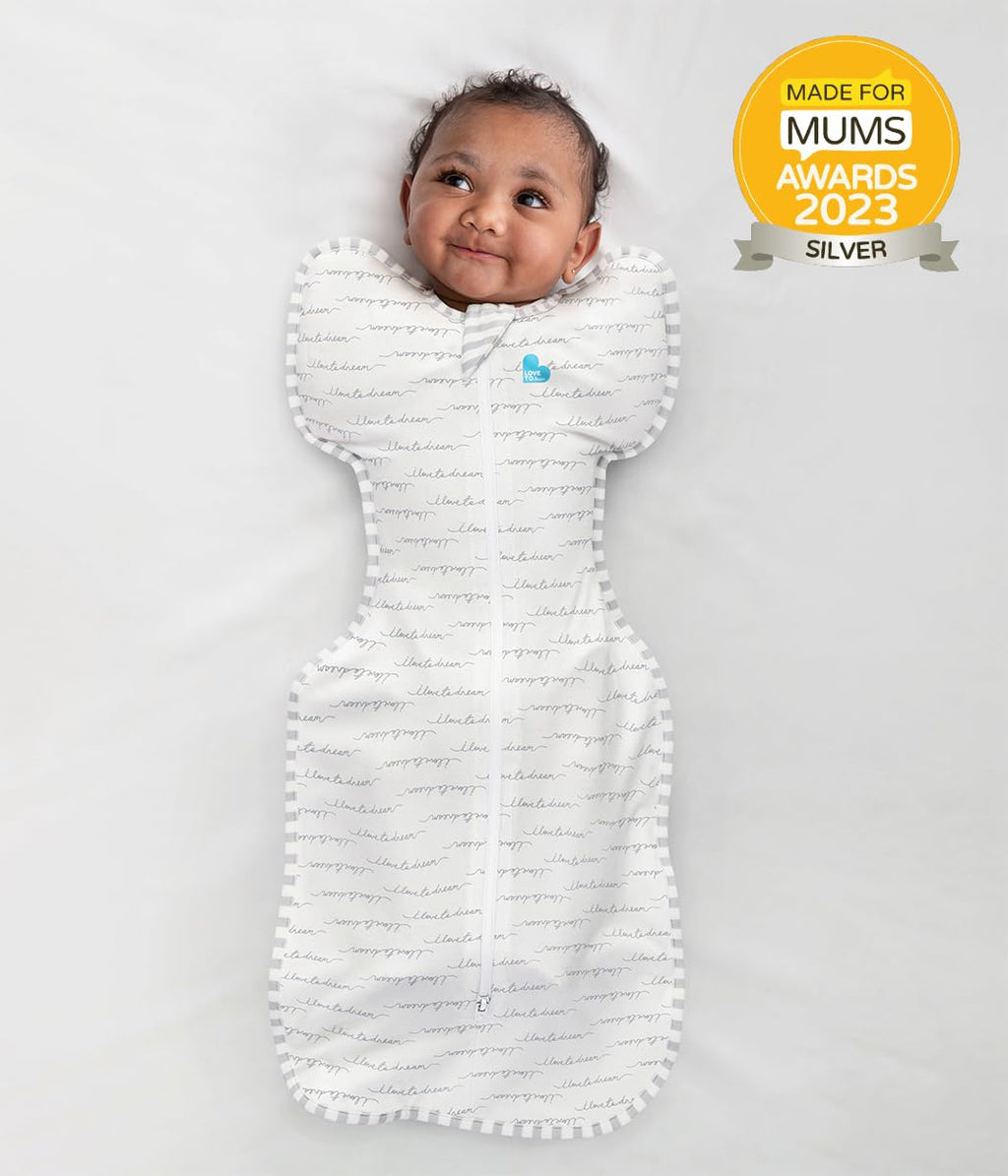 Love to Dream Swaddle UP, Baby Sleep Sack, Self-Soothing Swaddles for Newborns, Improves Sleep, Secure Fit Helps Calm Startle Reflex, New Born Essentials for Baby, 1.0 TOG, Small 5-8.5 lbs, Dreamer