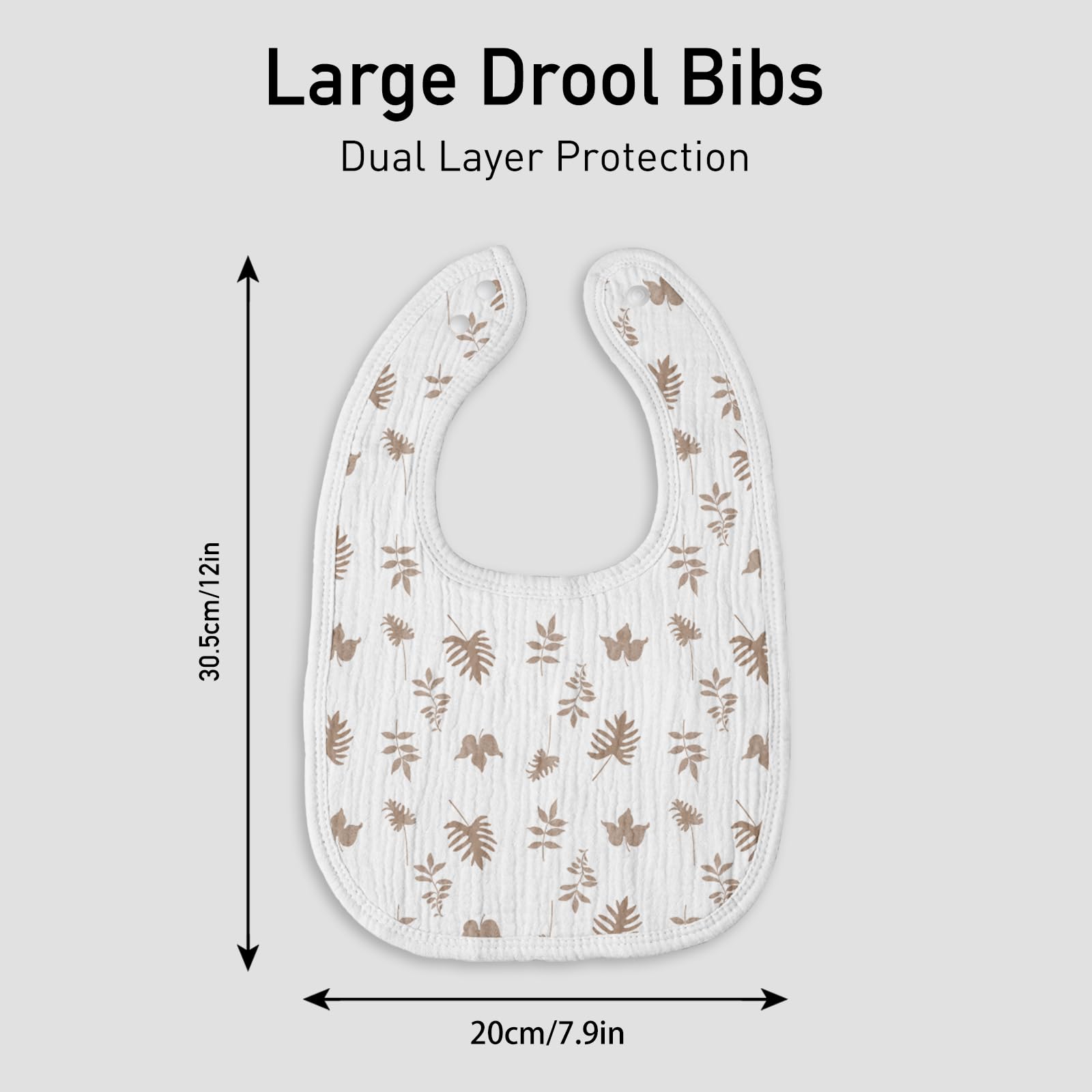 Muslin Baby Drool Bibs 10 Pack, Soft Cotton Infant Bib for Teething Newborn