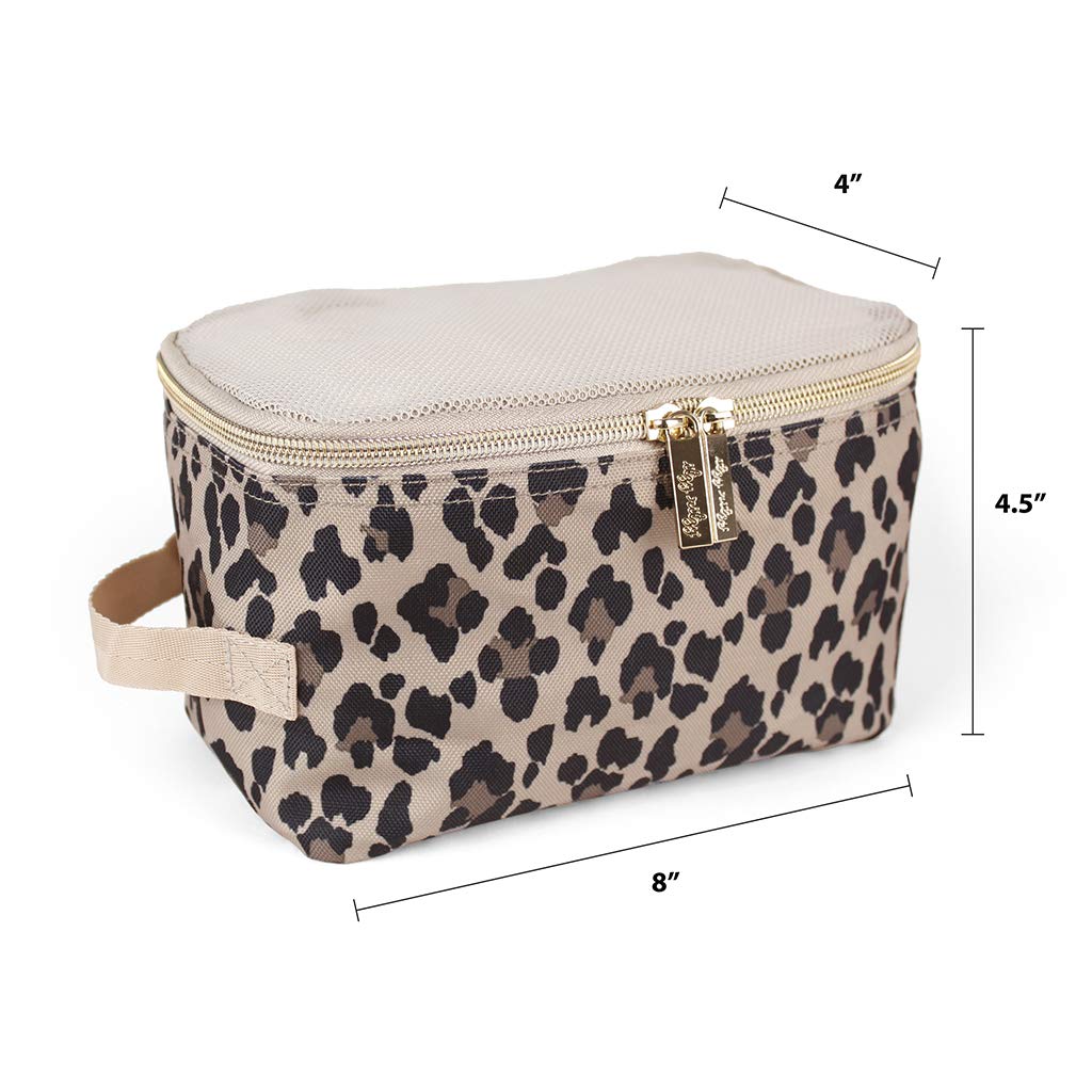 Itzy Ritzy Packing Cubes for Travel, Set of 3 Travel Organizers (Leopard)