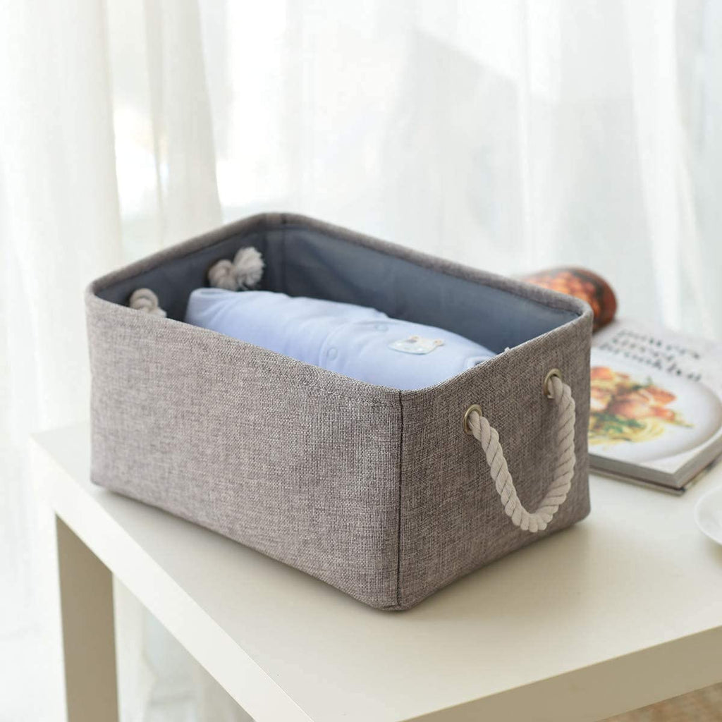 Sacyic Storage Basket Fabric Sturdy Canvas Storage Bins Organizer with Handles for Clothes and Storage Foldable Storage Boxes Cubes
