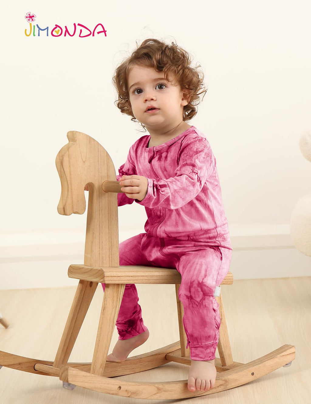 Jimonda Baby Girl Boys Bamboo Rayon Pajamas,Footless Pjs(Flower&Rose,12-18 M)