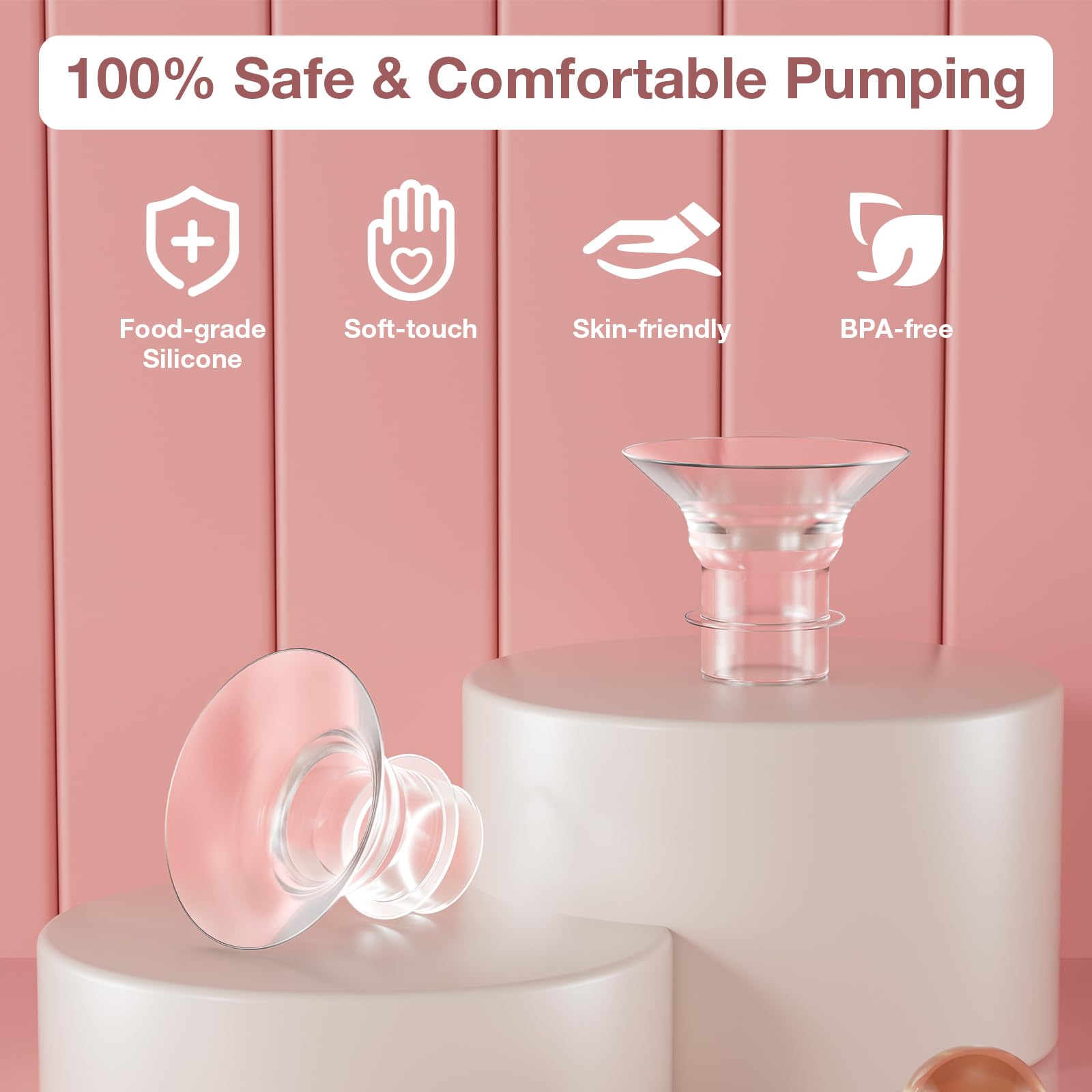Flange Inserts 16mm for 24mm Flanges/Shields of Pumps, Softer Silicone Flange Insert Compatible with Momcozy/Spectra/eufy/Medela/TSRETE Breastpump, Replacement Pump Parts Flanges Sizing Kit, 6PCS-16mm