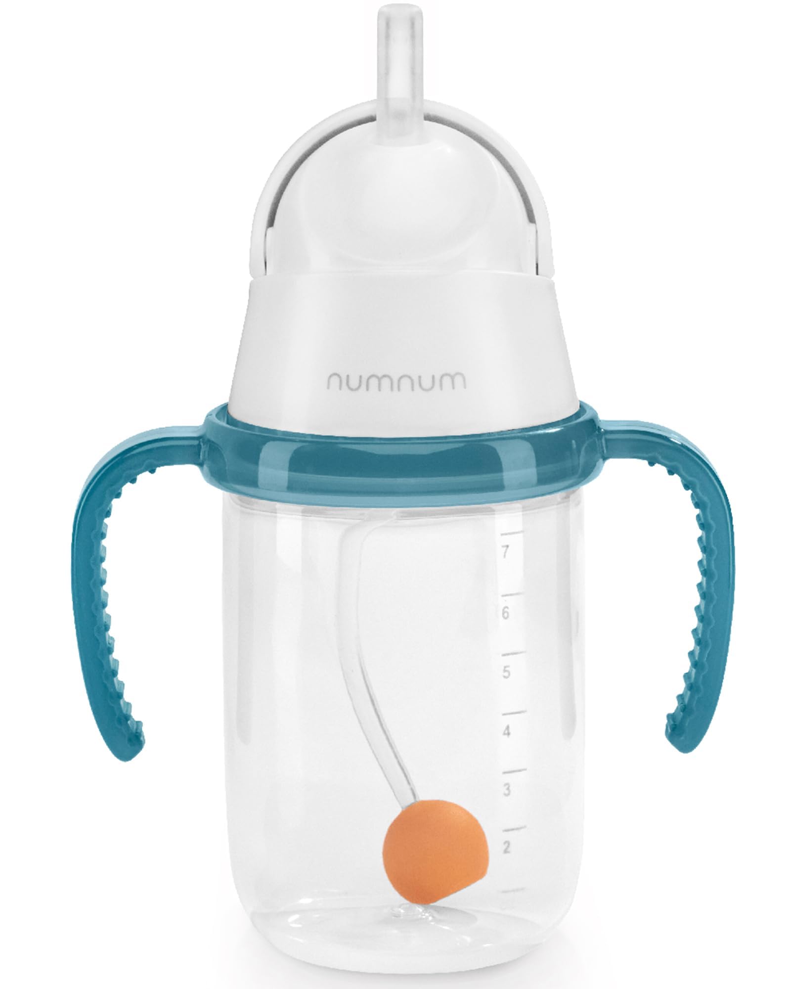 NumNum Baby Straw Cup Weighted Sippy Cup 6-12 Mo, 1-Pack Blue