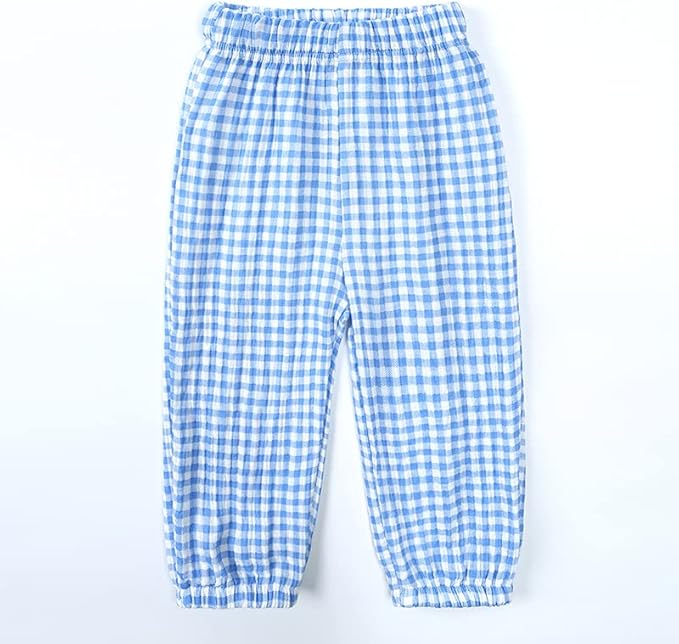 MYGBCPJS Boys Girls 3 Pack Cotton Linen Long Bloomers Graphic Printed Trousers Ankle Length Kids Thin Elastic Waist Pants