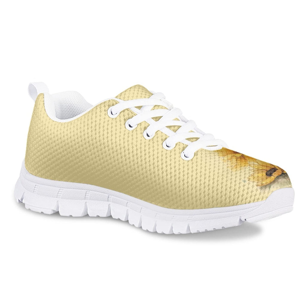 MARSVOVO Kids Animal Print Sneakers Lightweight Breathable Non Slip Athletic Girl Running Shoes Casual No Lace Flexible Travel Walking Shoes for Boy Girl Cute Dog and Sunflower Size 13 US