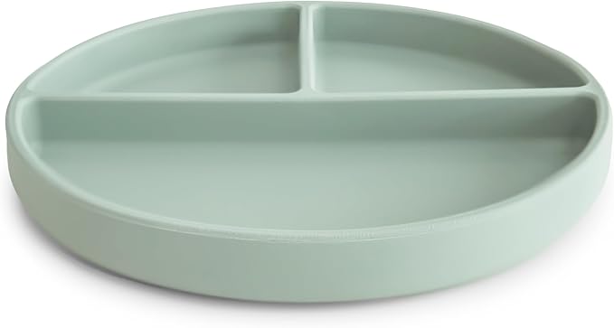 mushie Silicone Suction Plate | BPA-Free Non-Slip Design (Cambridge Blue)