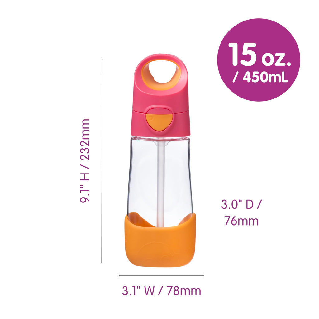 b.box Tritan™ Kids Water Bottle with Straw, 15 oz Toddler Water Bottle