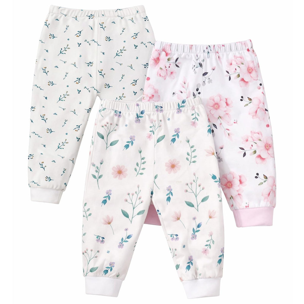 littogoose Baby Jogger Pants with Elastic Cuffs – Stay-On Lightweight Toddler Joggers, Soft & Stretchy Baby Pants, 3-Pack