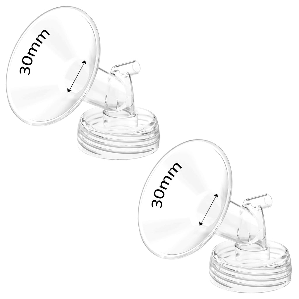 2pcs 30mm Flanges Compatible with Spectra S2 S1 9 Plus Ameda MYA Motif Luna Cimilre Breastpumps, Replacement to Spectra Pump Parts Flange/Shield