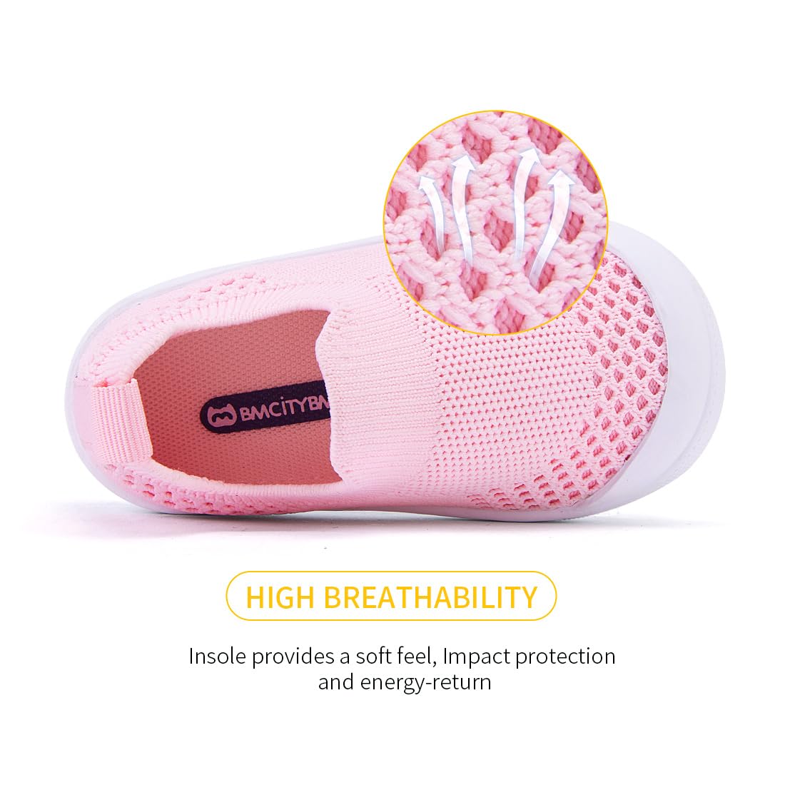 BMCiTYBM Toddler Walking Shoes Baby Boy Girl Barefoot Sneakers Pink Size 8