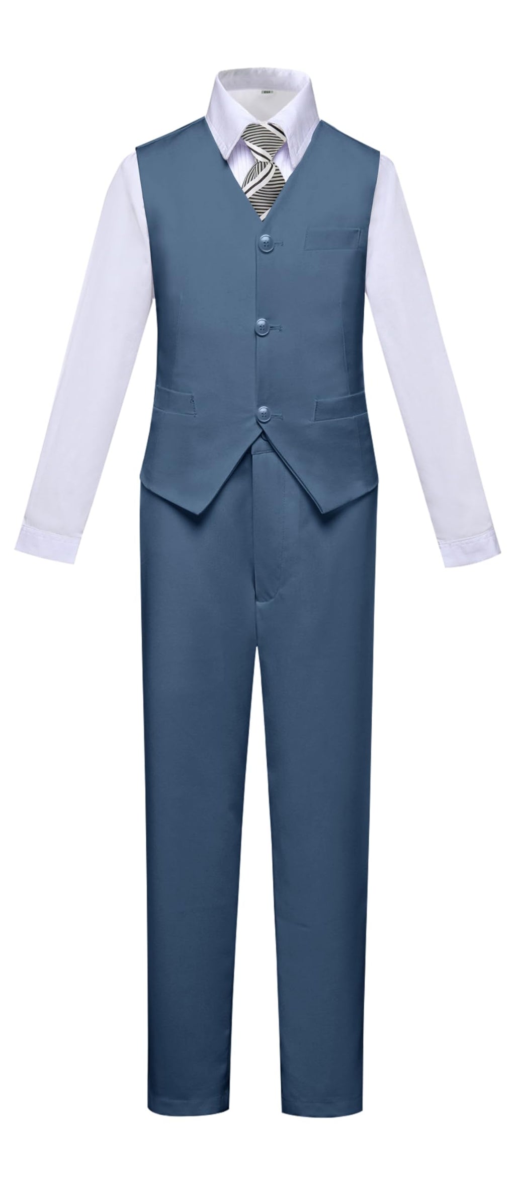 Boy Suits Ring Bearer Outfit Toddler Kids Wedding Suit Blue Gray Size 3T